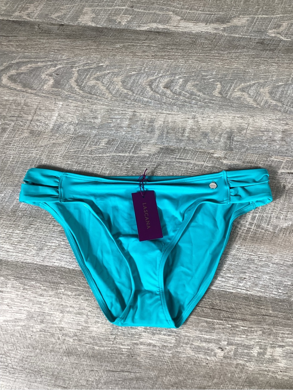 Lascana Turquoise Bikini Bottom Women’s Size US 10 Ruched Side Swim Bottom NWT